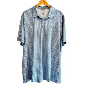 Hurley Men's XL Performance Golf Polo Shirt Blue Geometric Print Short Sleeve